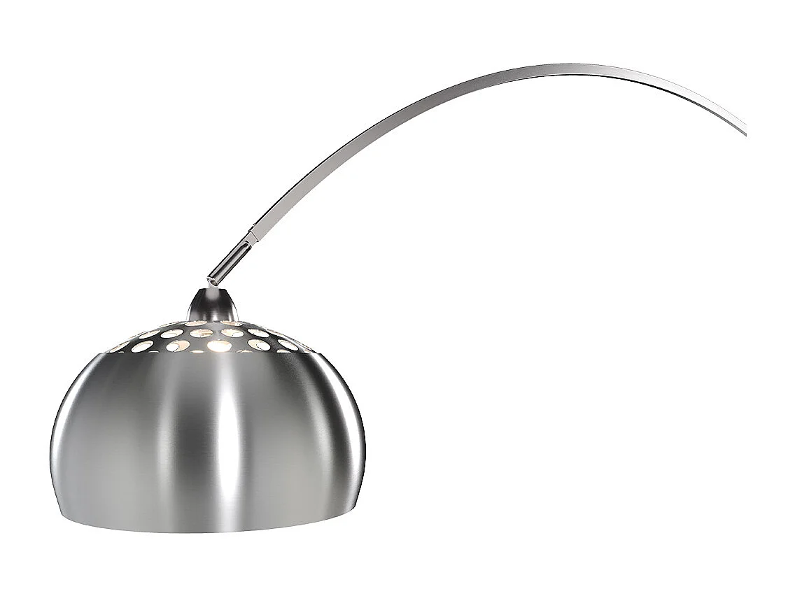 Lampe de sol Arco en métal avec base en marbre – Arko Blanc