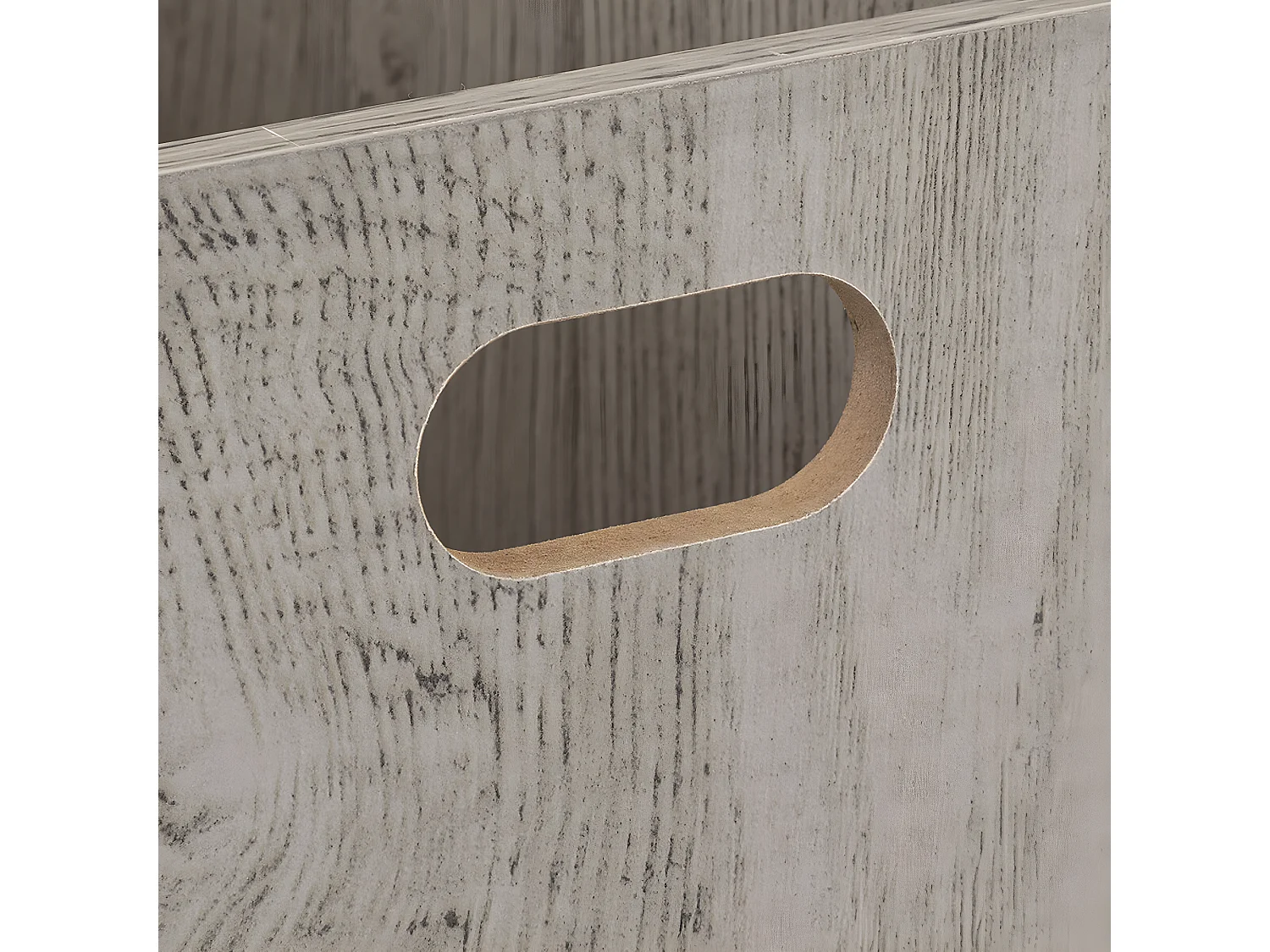 Lot de 6 boites de rangement, paniers de rangement en bois coloris gris