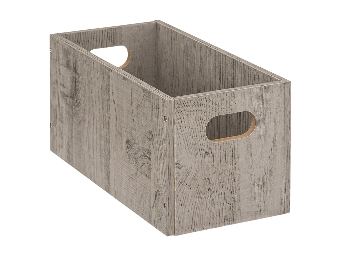 Lot de 6 boites de rangement, paniers de rangement en bois coloris gris
