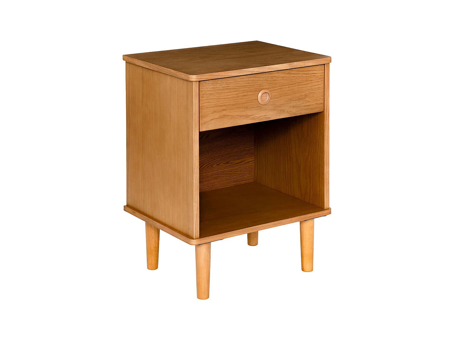 Table de chevet, table de nuit avec 1 tiroir en bois coloris Marron