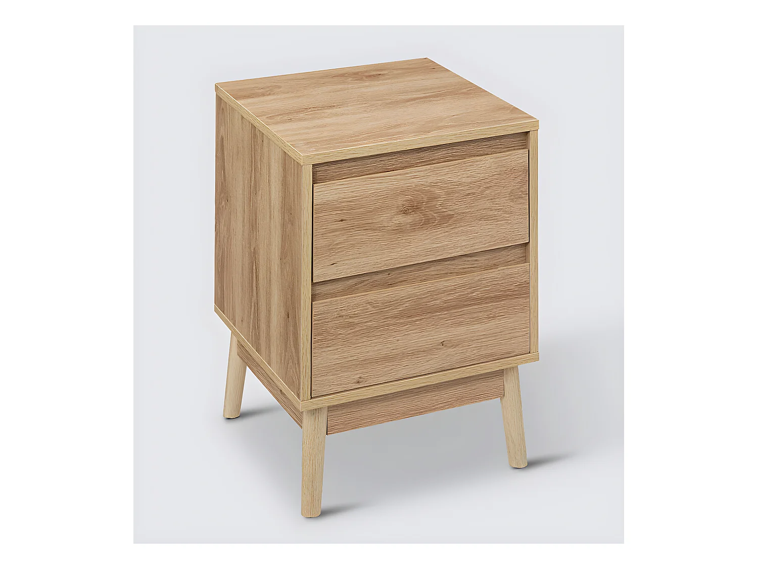 Table de chevet, table de nuit avec 2 tiroirs coloris Beige - L. 40 x P. 40 x H. 56 cm