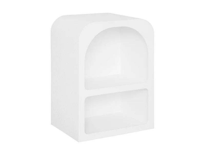 Table de chevet, table de nuit avec  2 niches en bois coloris blanc