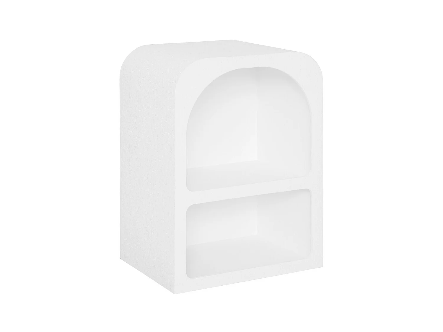 Table de chevet, table de nuit avec  2 niches en bois coloris blanc