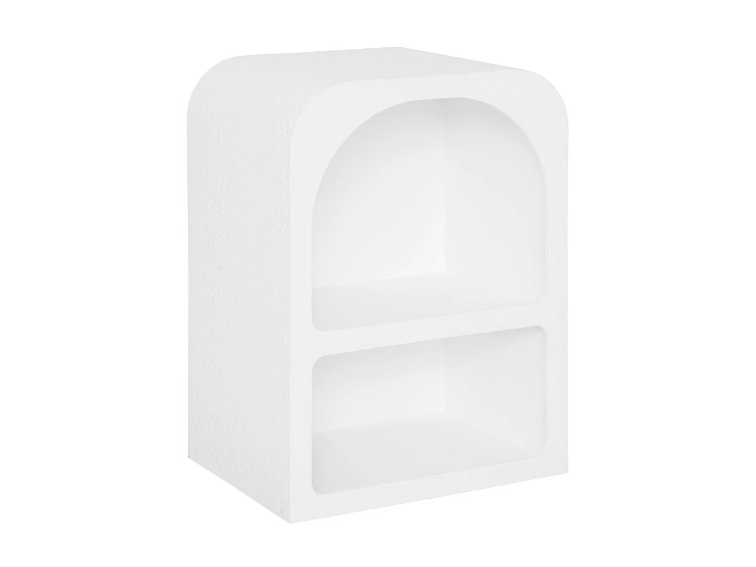 Table de chevet, table de nuit avec  2 niches en bois coloris blanc