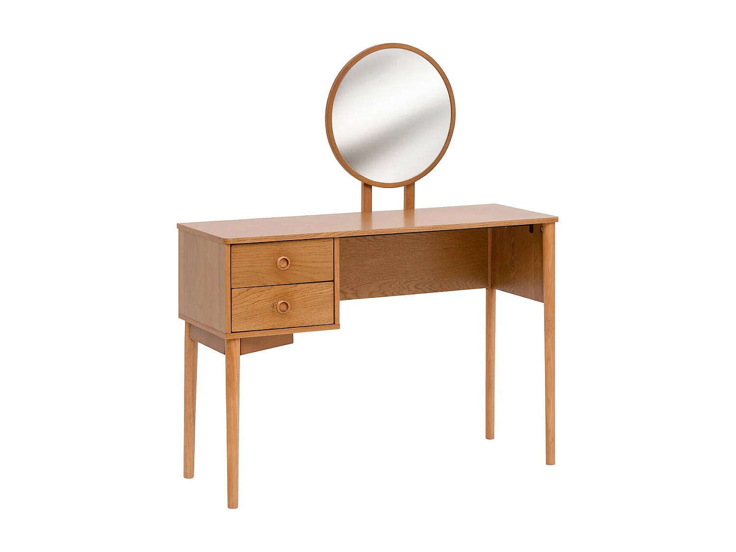 Coiffeuse, table de maquillage avec 2 tiroirs coloris Marron