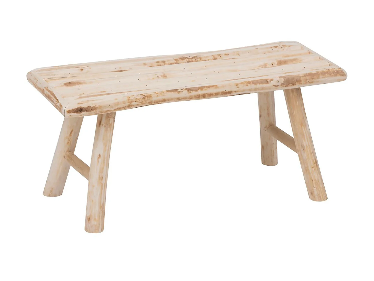 Banc d'assise en bois coloris beige  - Longueur 70 x Profondeur 26 x Hauteur 31  cm
