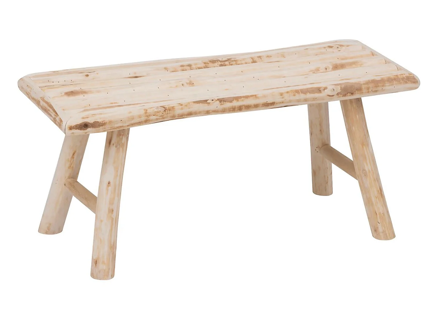 Banc d'assise en bois coloris beige  - Longueur 70 x Profondeur 26 x Hauteur 31  cm