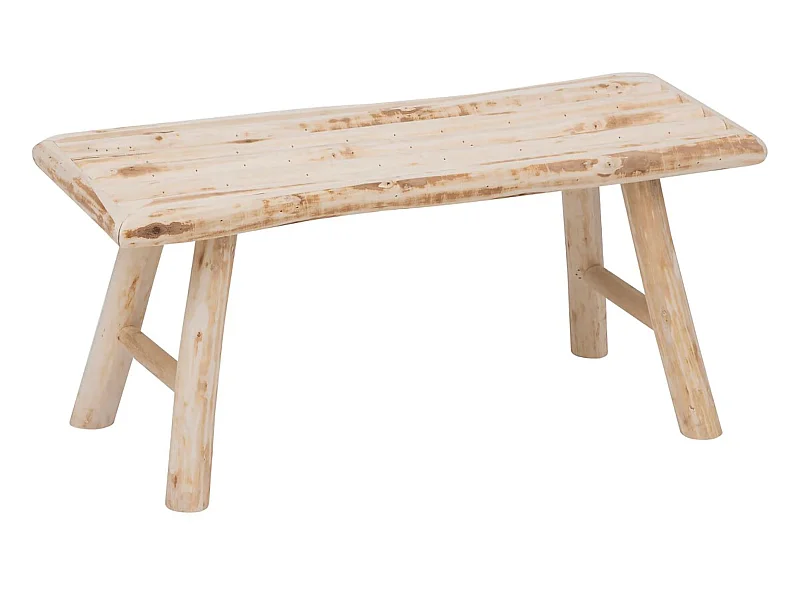 Banc d'assise en bois coloris beige  - Longueur 70 x Profondeur 26 x Hauteur 31  cm