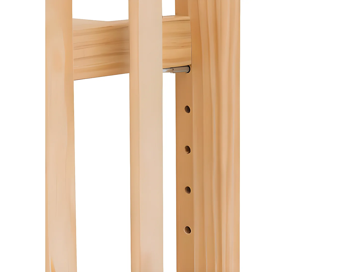 Lit bébé avec sommier intégré en bois coloris naturel, Blanc