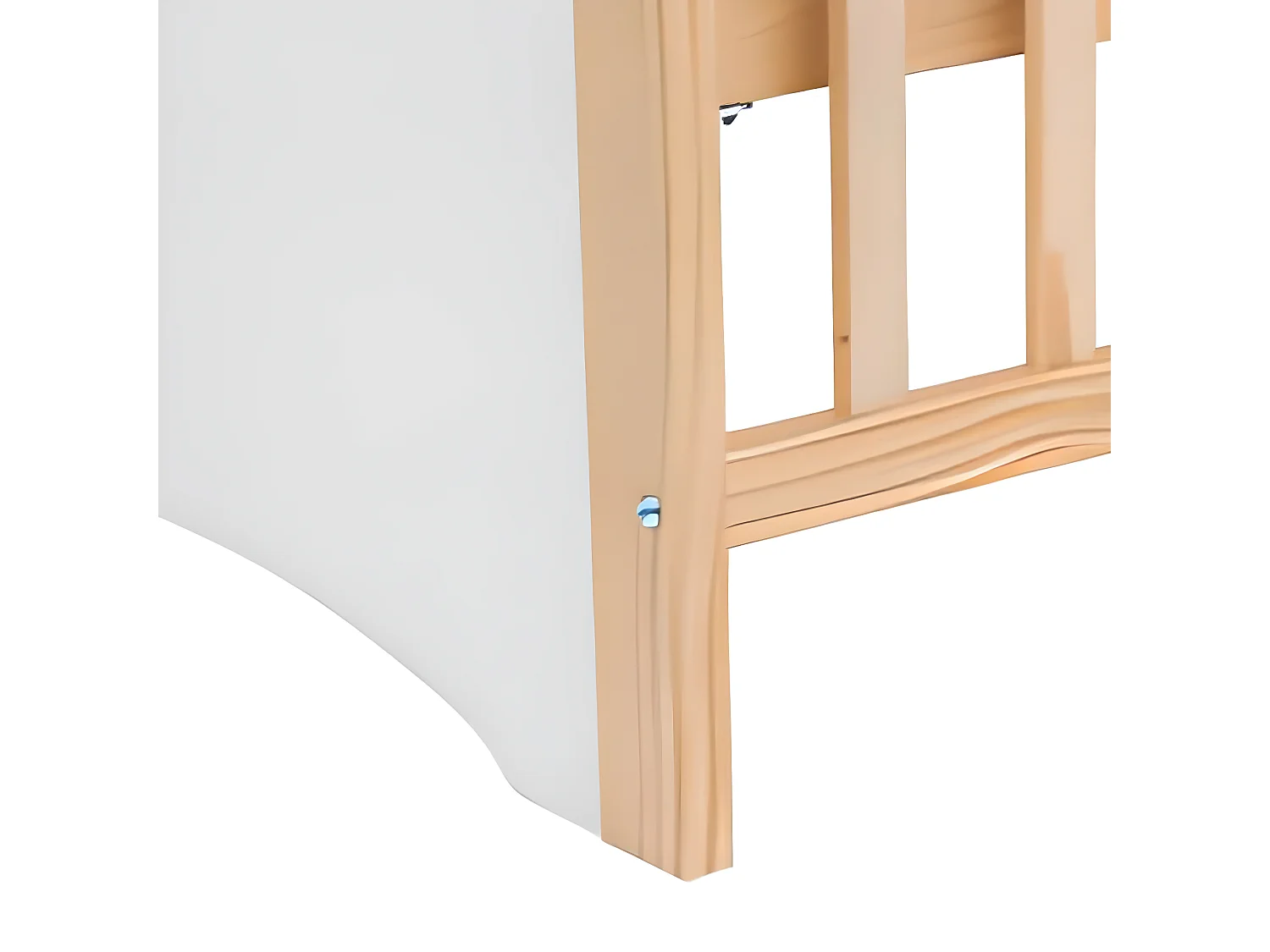 Lit bébé avec sommier intégré en bois coloris naturel, Blanc