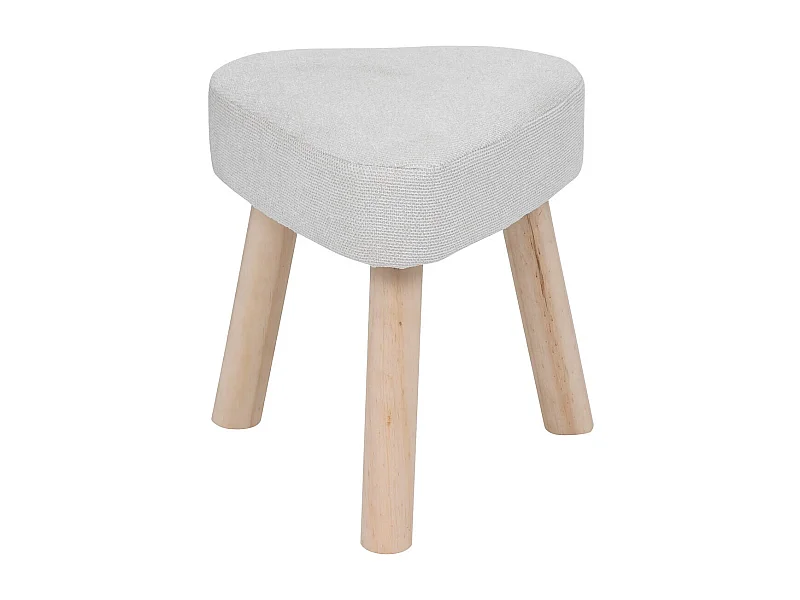 Tabouret d'appoint en bois et tissu Polyester coloris blanc, naturel