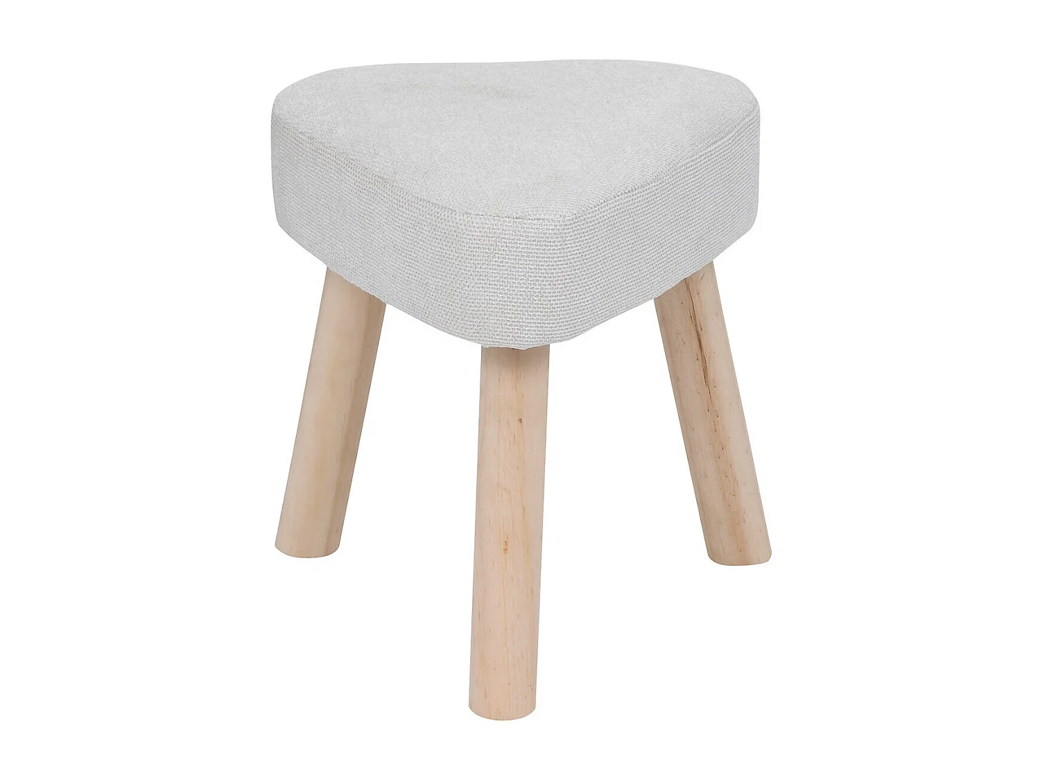 Tabouret d'appoint en bois et tissu Polyester coloris blanc, naturel