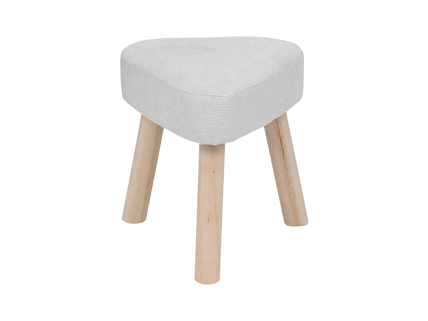 Tabouret d'appoint en bois et tissu Polyester coloris blanc, naturel