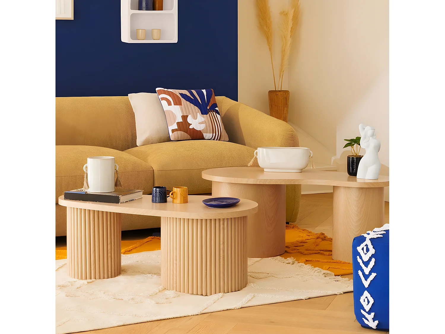 Lot de 2 tables basses gigognes en bois