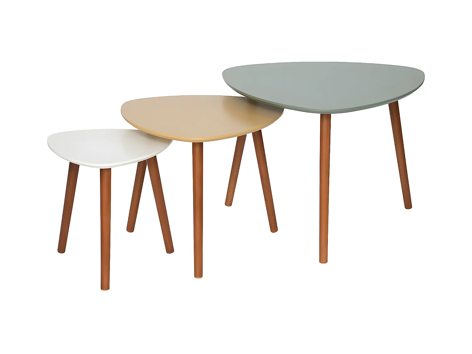 Lot de 3 tables café gigognes multicolore