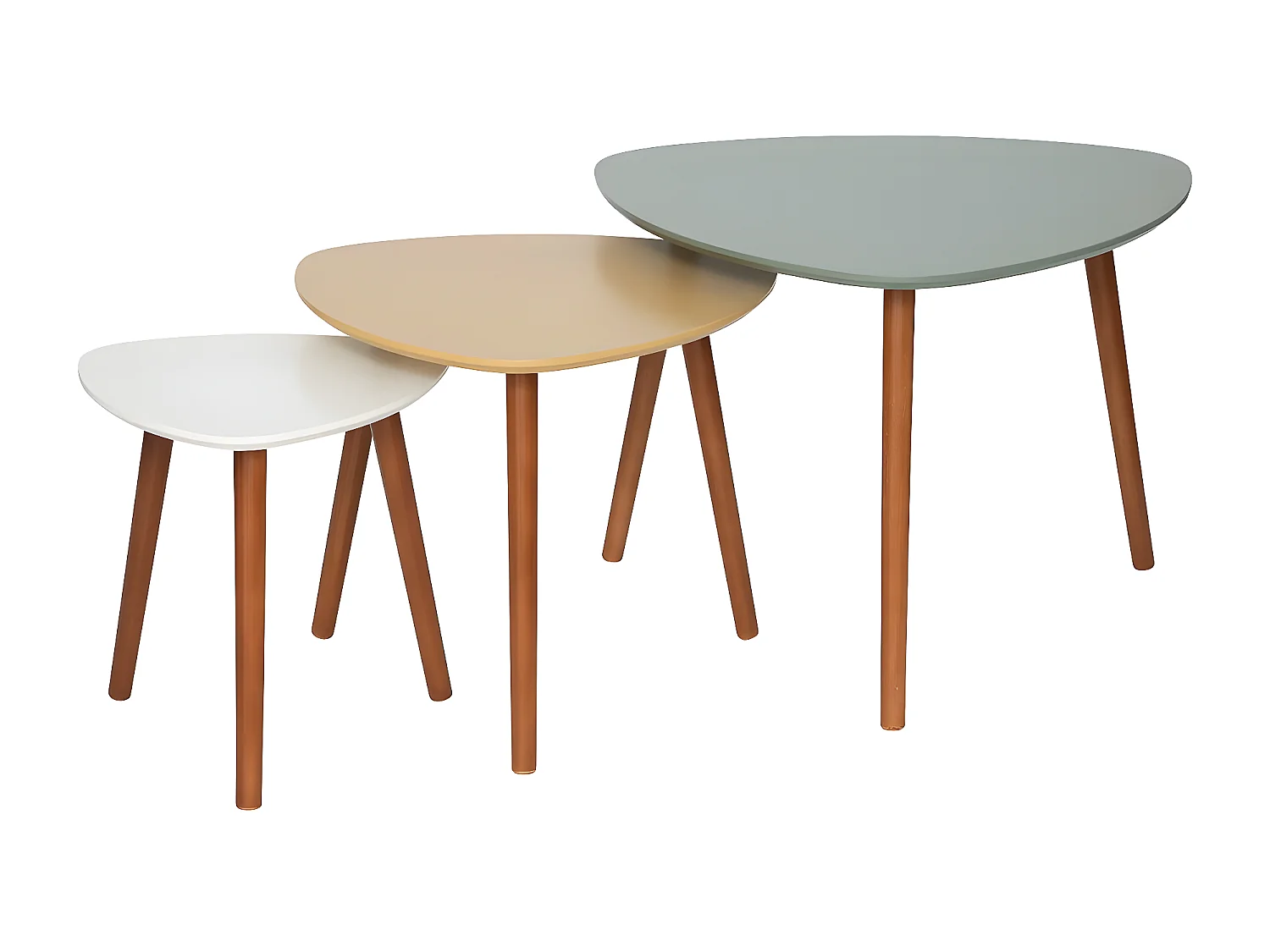 Lot de 3 tables café gigognes multicolore