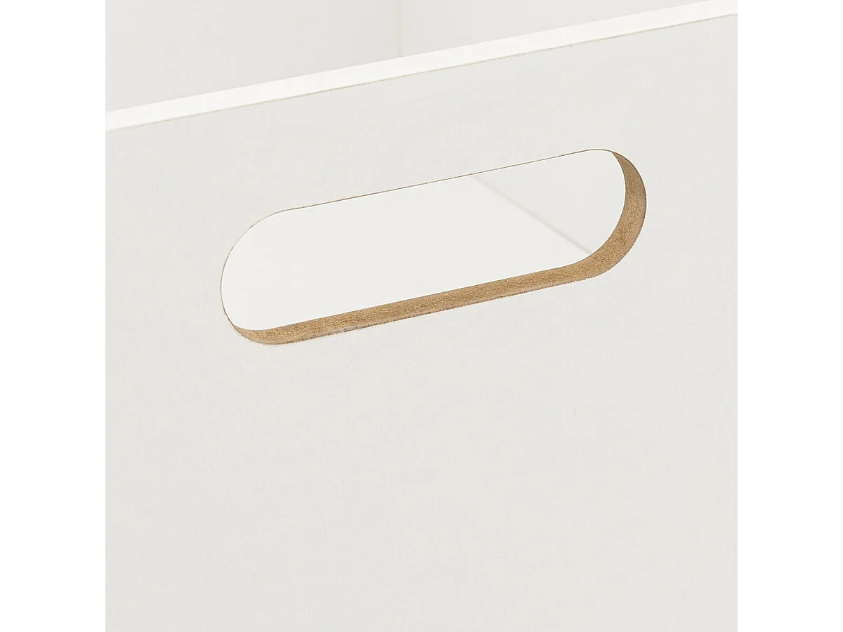 Lot de 6 boites de rangement, paniers de rangement en bois coloris blanc