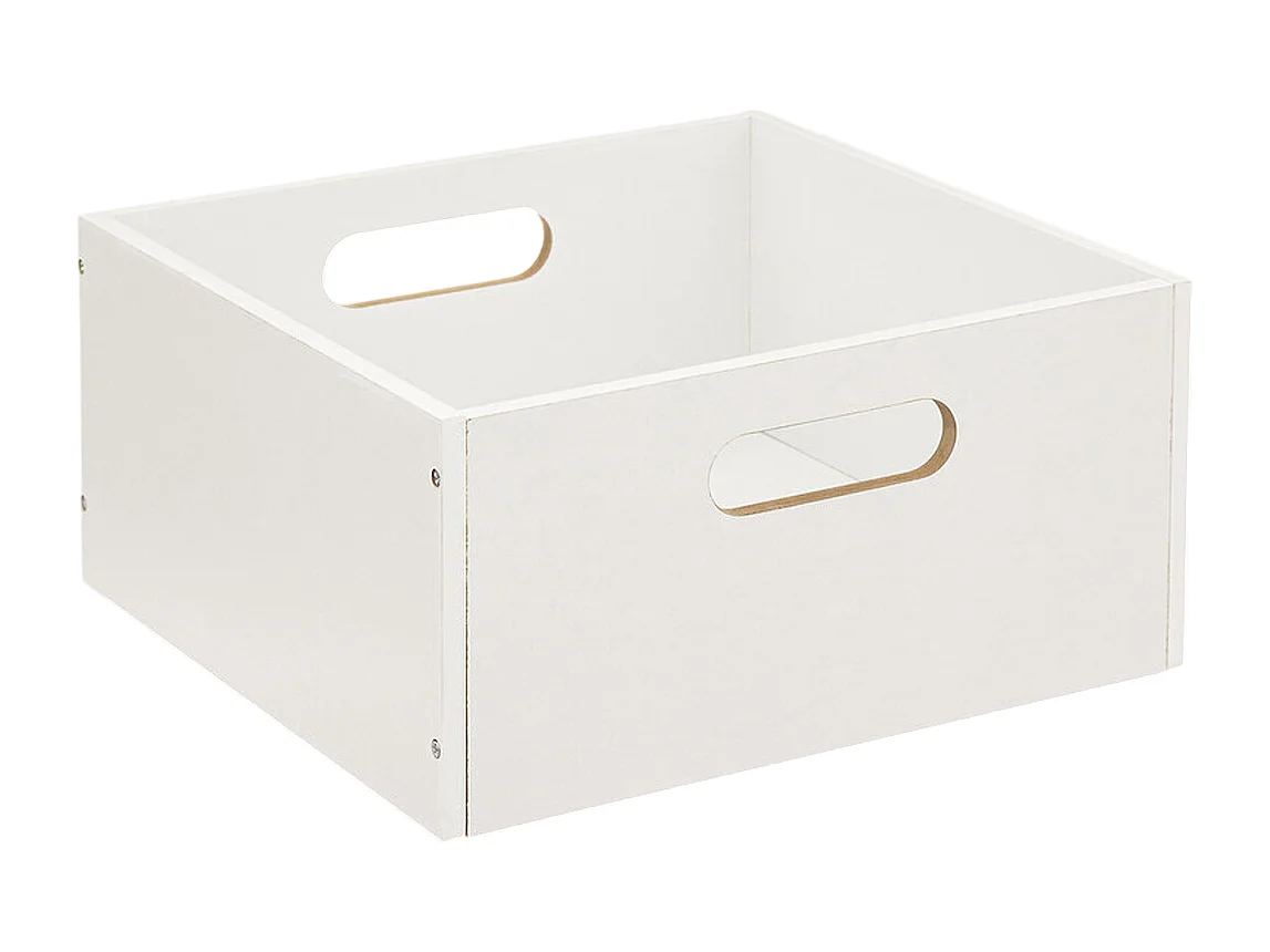 Lot de 6 boites de rangement, paniers de rangement en bois coloris blanc