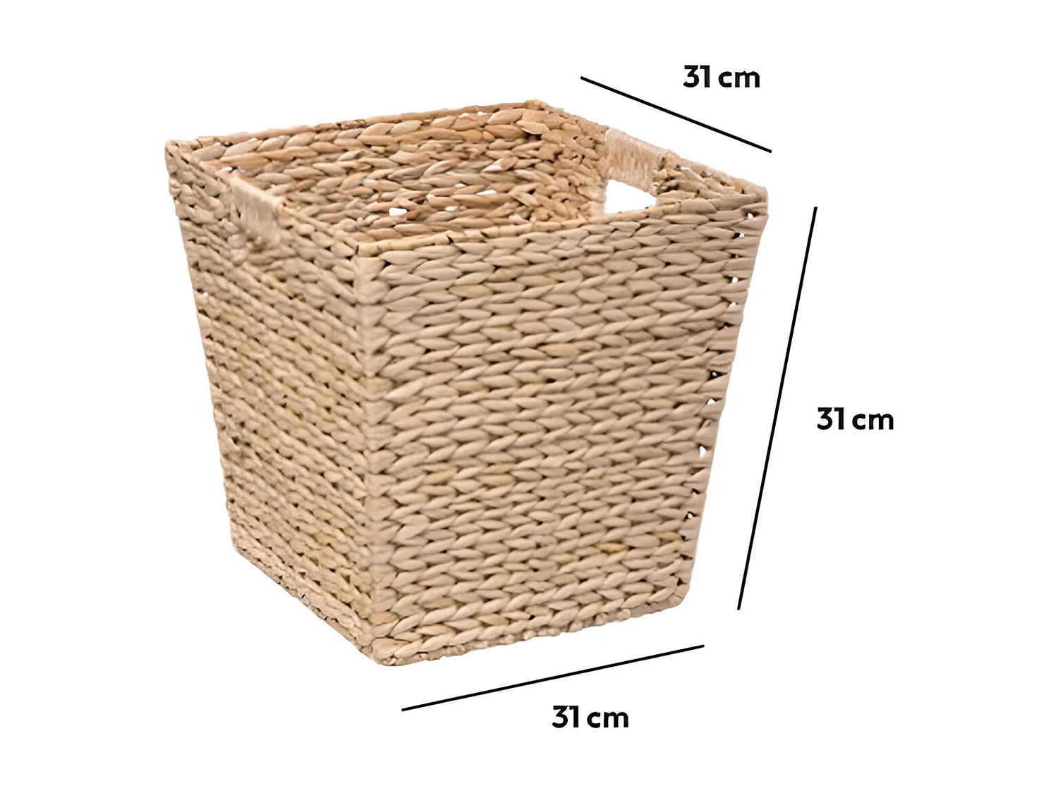 Lot de 2 boites de rangement, paniers de rangement en bois coloris naturel