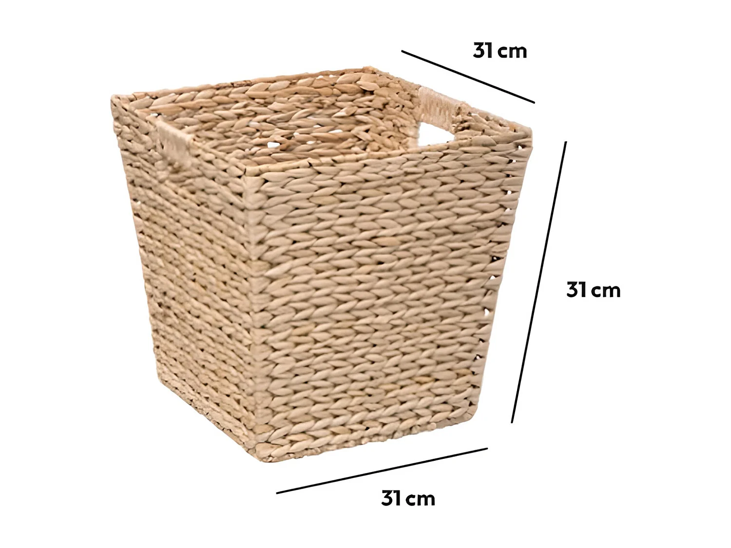 Lot de 2 boites de rangement, paniers de rangement en bois coloris naturel