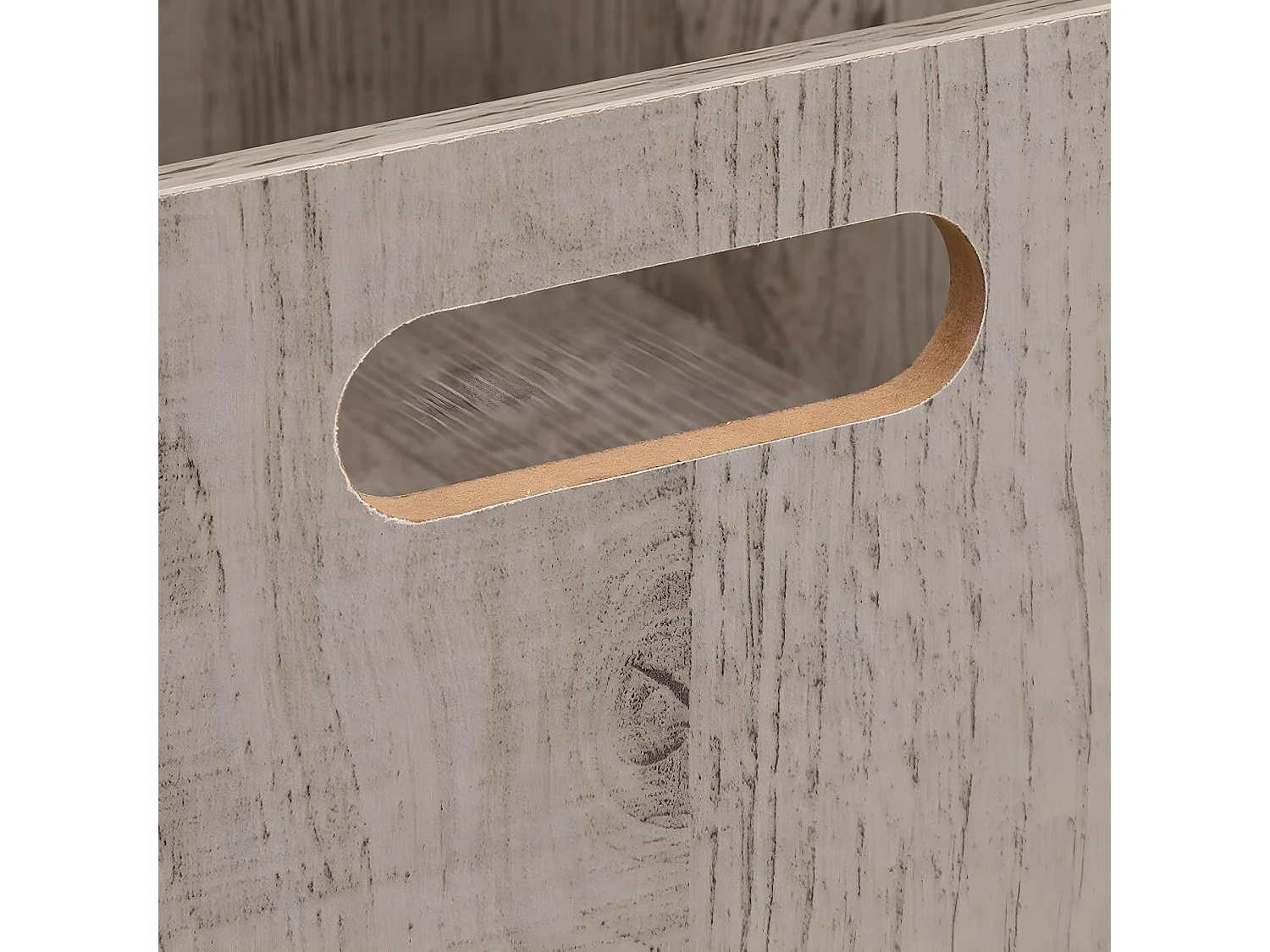 Lot de 6 boites de rangement, paniers de rangement en bois coloris gris