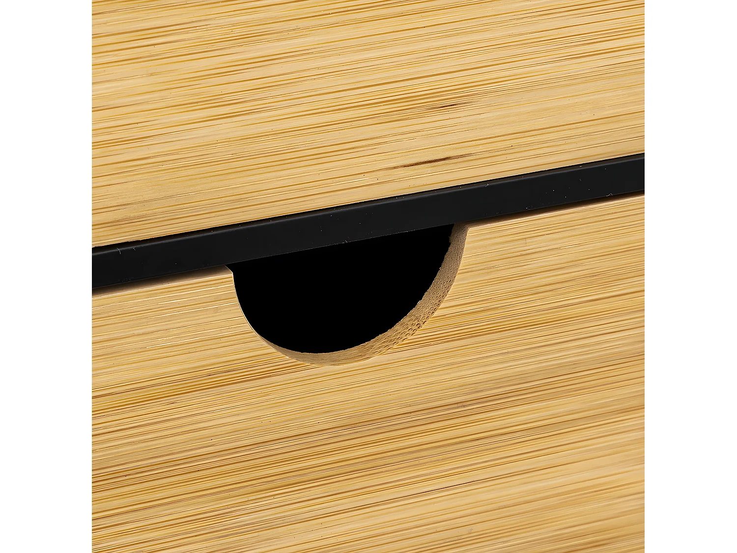 Lot de 3 boîtes avec couvercle pour bureau coloris noir, naturel