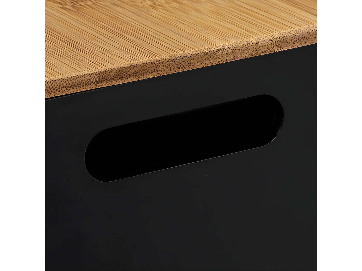 Lot de 3 boîtes avec couvercle pour bureau coloris noir, naturel