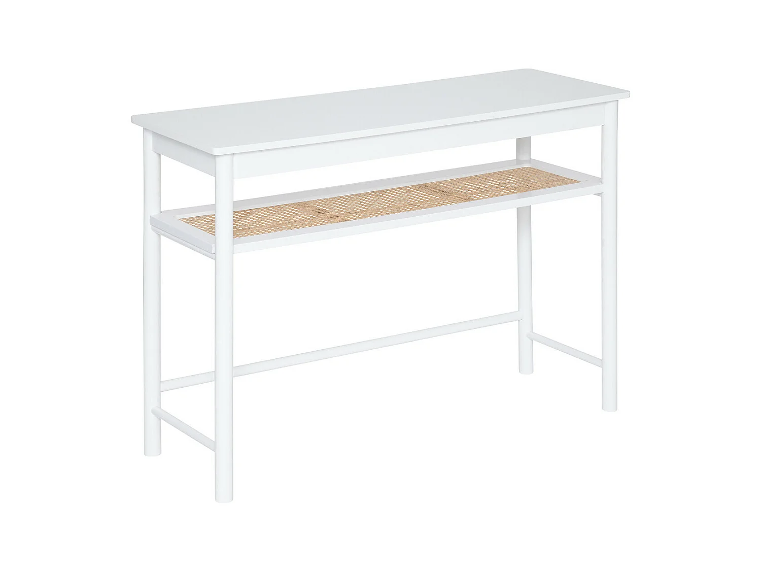 Table de console, meuble de console en bois coloris blanc - L. 110 x P. 40  x H. 80  cm