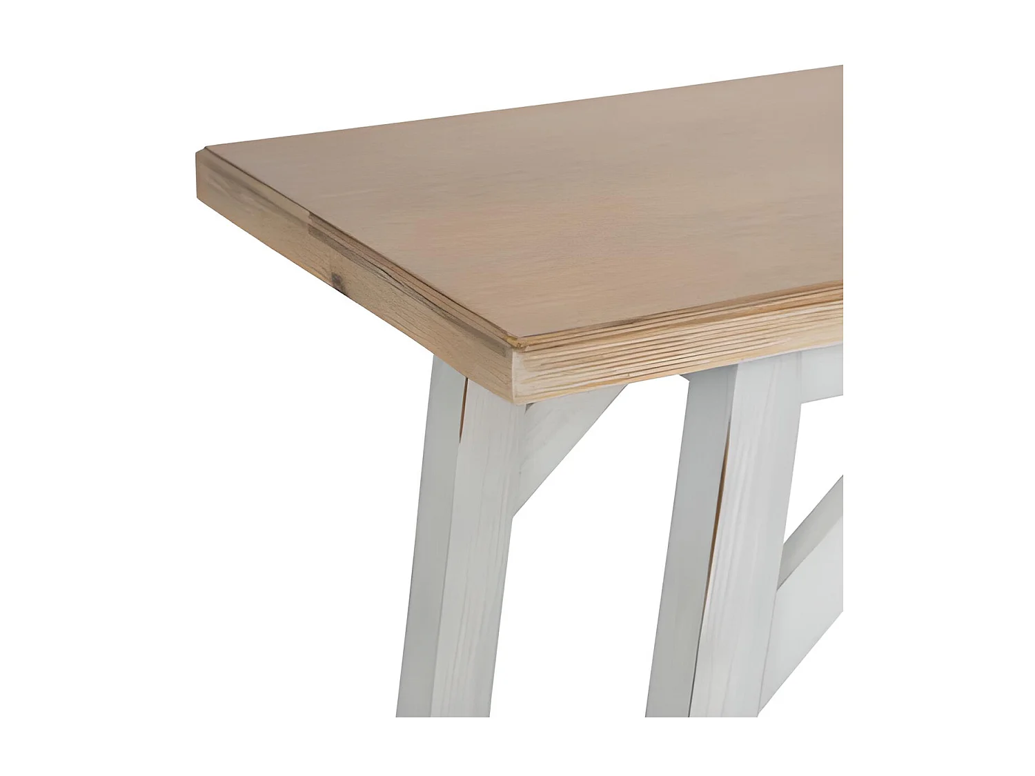Table de console, meuble de console en bois coloris blanc, Naturel