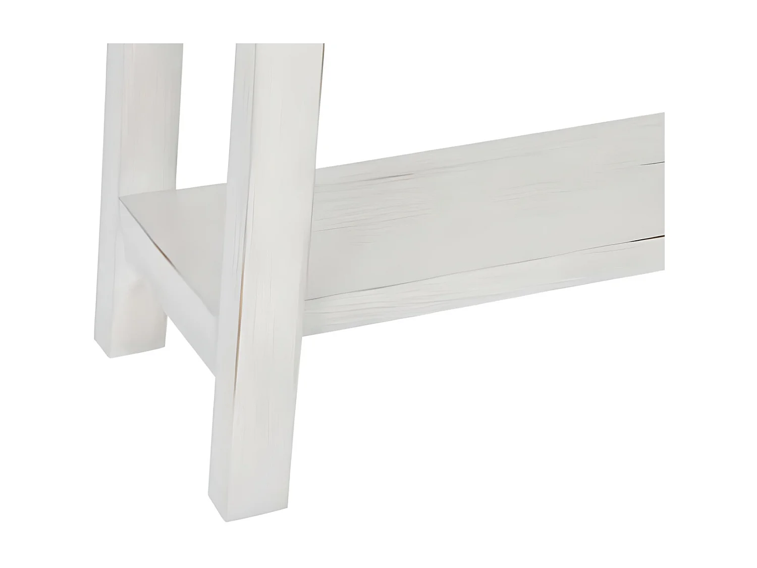 Table de console, meuble de console en bois coloris blanc, Naturel