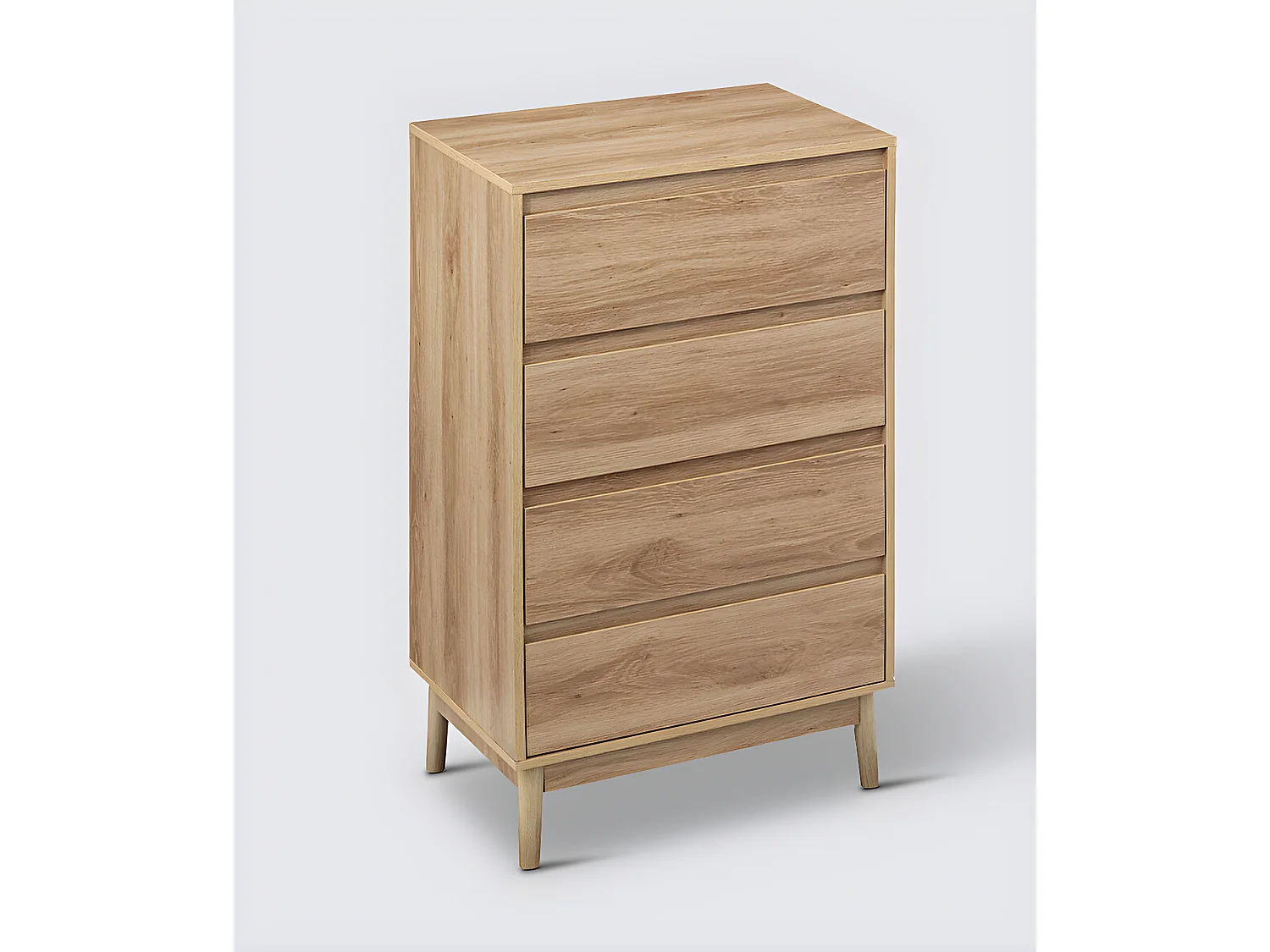 Commode , meuble de rangement avec 4 tiroirs coloris beige - L. 60 x P. 40 x H. 107,3 cm