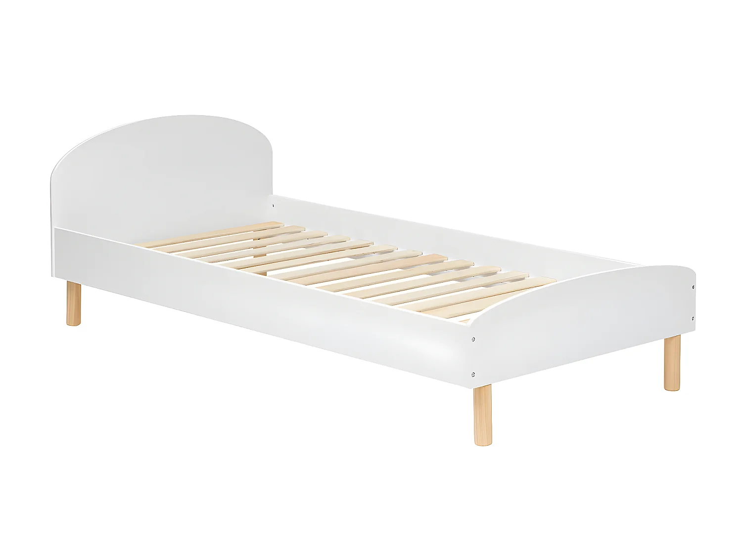Lit pour enfant en bois coloris blanc - longueur 193 x Profondeur 67 x Hauteur 95  cm