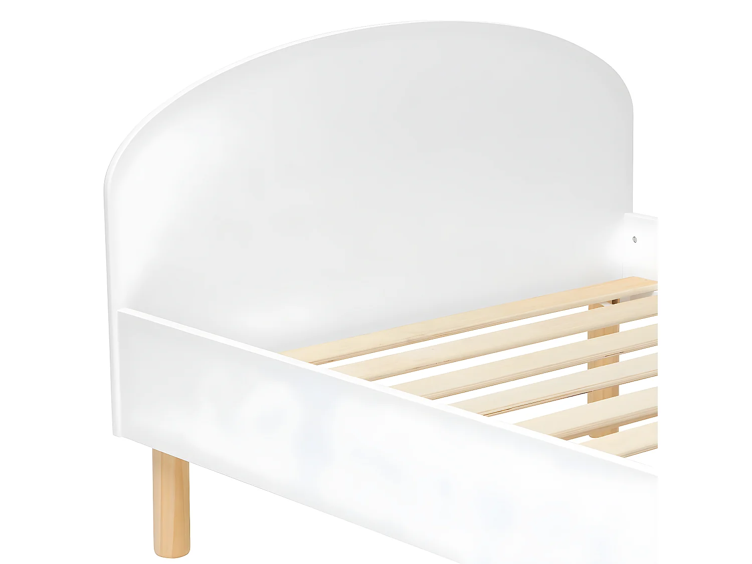 Lit pour enfant en bois coloris blanc - longueur 193 x Profondeur 67 x Hauteur 95  cm