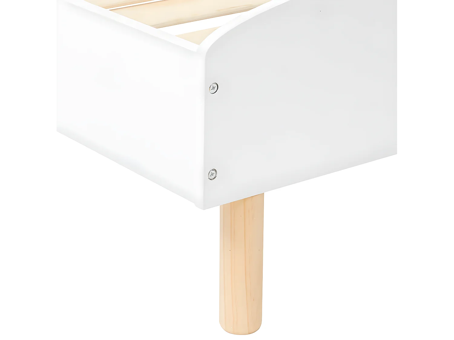 Lit pour enfant en bois coloris blanc - longueur 193 x Profondeur 67 x Hauteur 95  cm