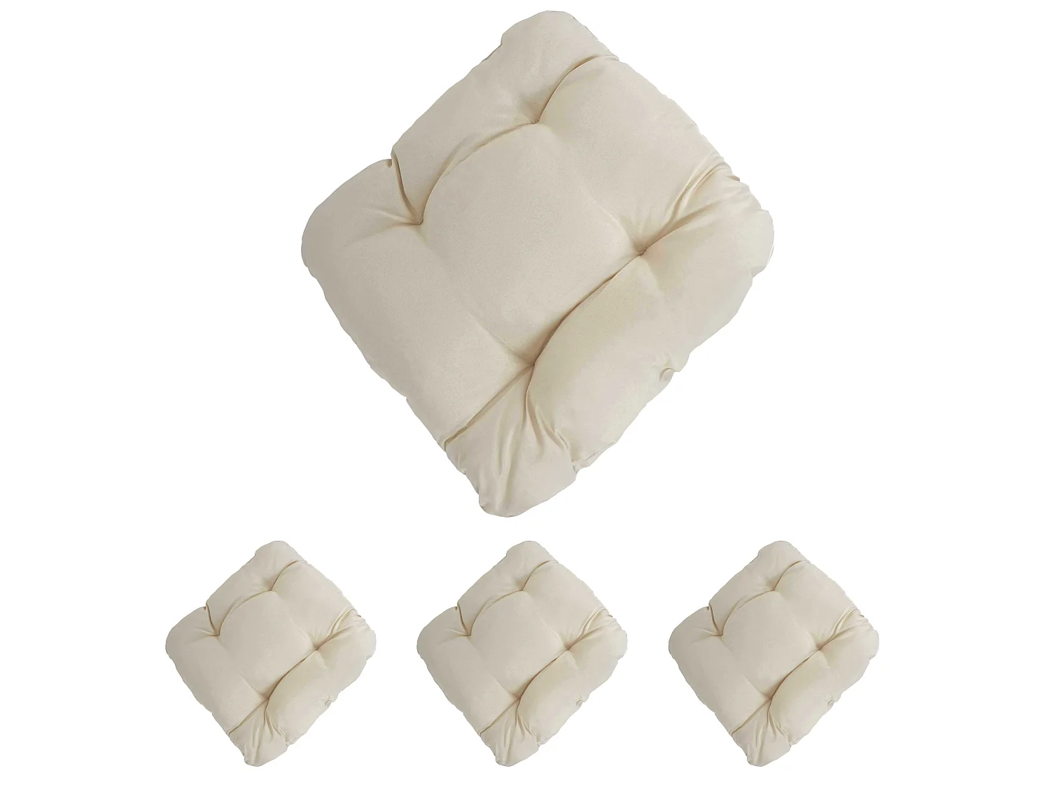 Set 4x cuscini Dublino poliestere per sedie per l'interno e l'esterno 8x38x41cm avorio