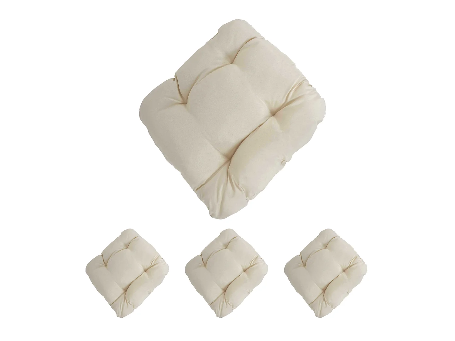Coussin d'assise Milano (lot de 4),  crème