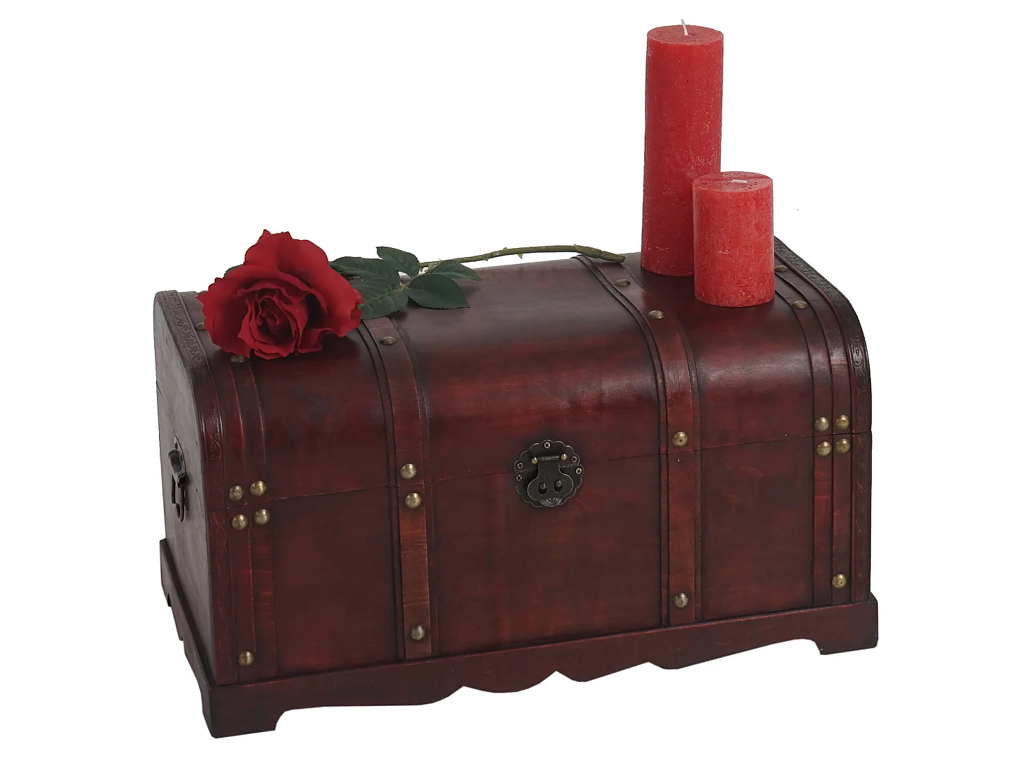 Drewniana skrzynia Antibes,  okrągła