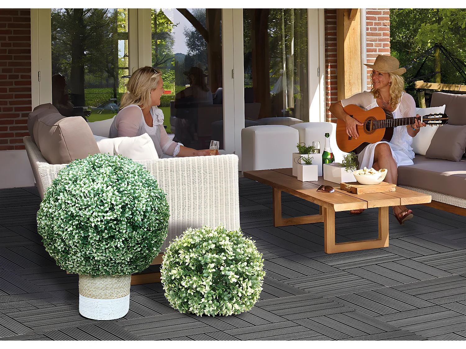 Buisson artificiel MCW-L77,  blanc