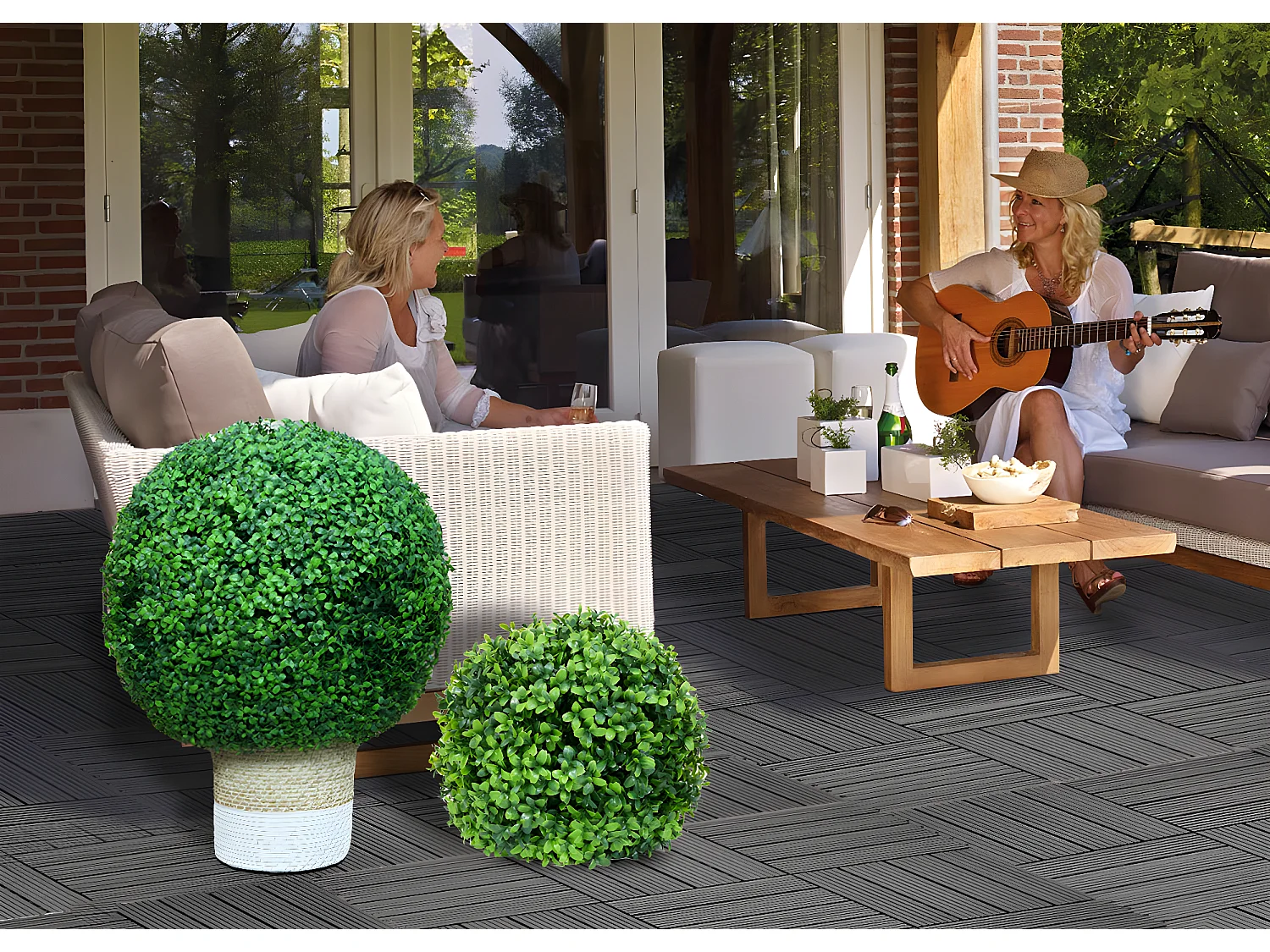 Buisson artificiel MCW-L77,  vert