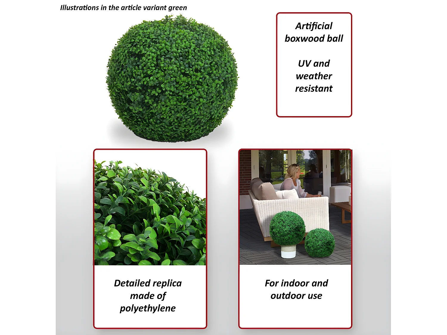 Buisson artificiel MCW-L77,  vert