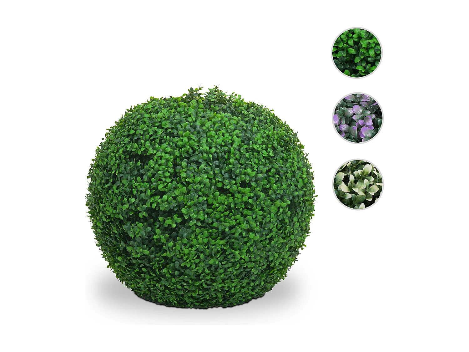 Pianta finta artificiale a cespuglio rotondo arte topiaria MCW-L77 polietilene Ø 55cm ~ verde