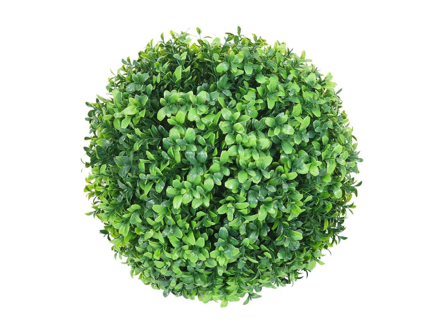 Pianta finta artificiale a cespuglio rotondo arte topiaria MCW-L77 polietilene Ø 35cm ~ verde
