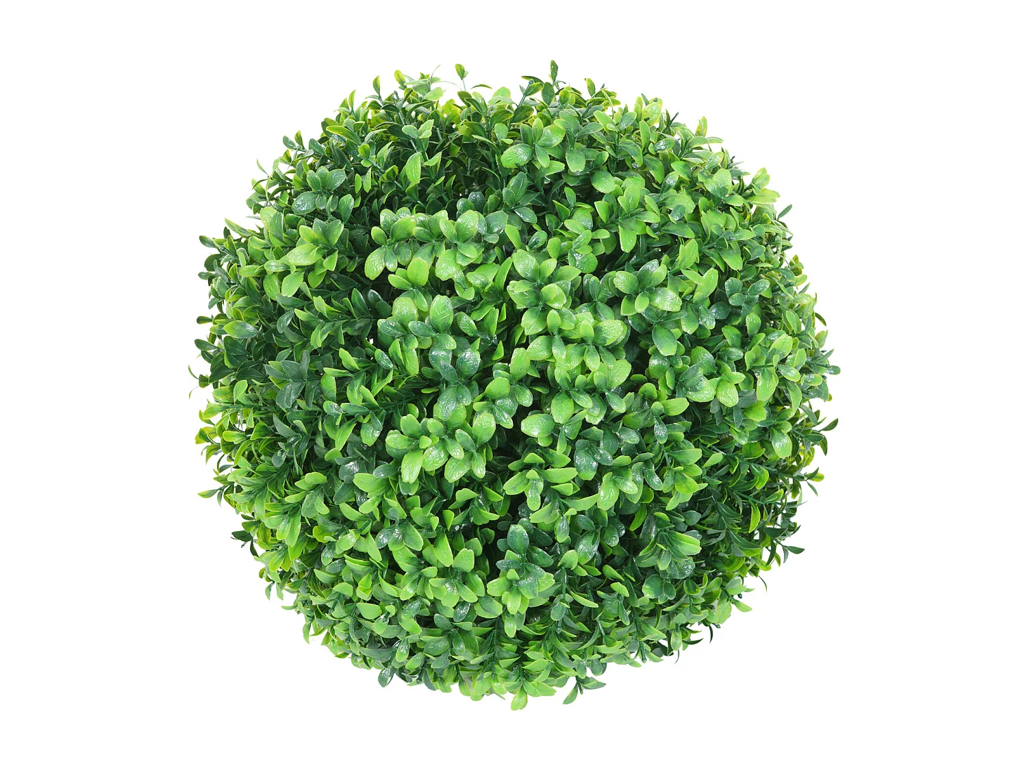 Pianta finta artificiale a cespuglio rotondo arte topiaria MCW-L77 polietilene Ø 35cm ~ verde