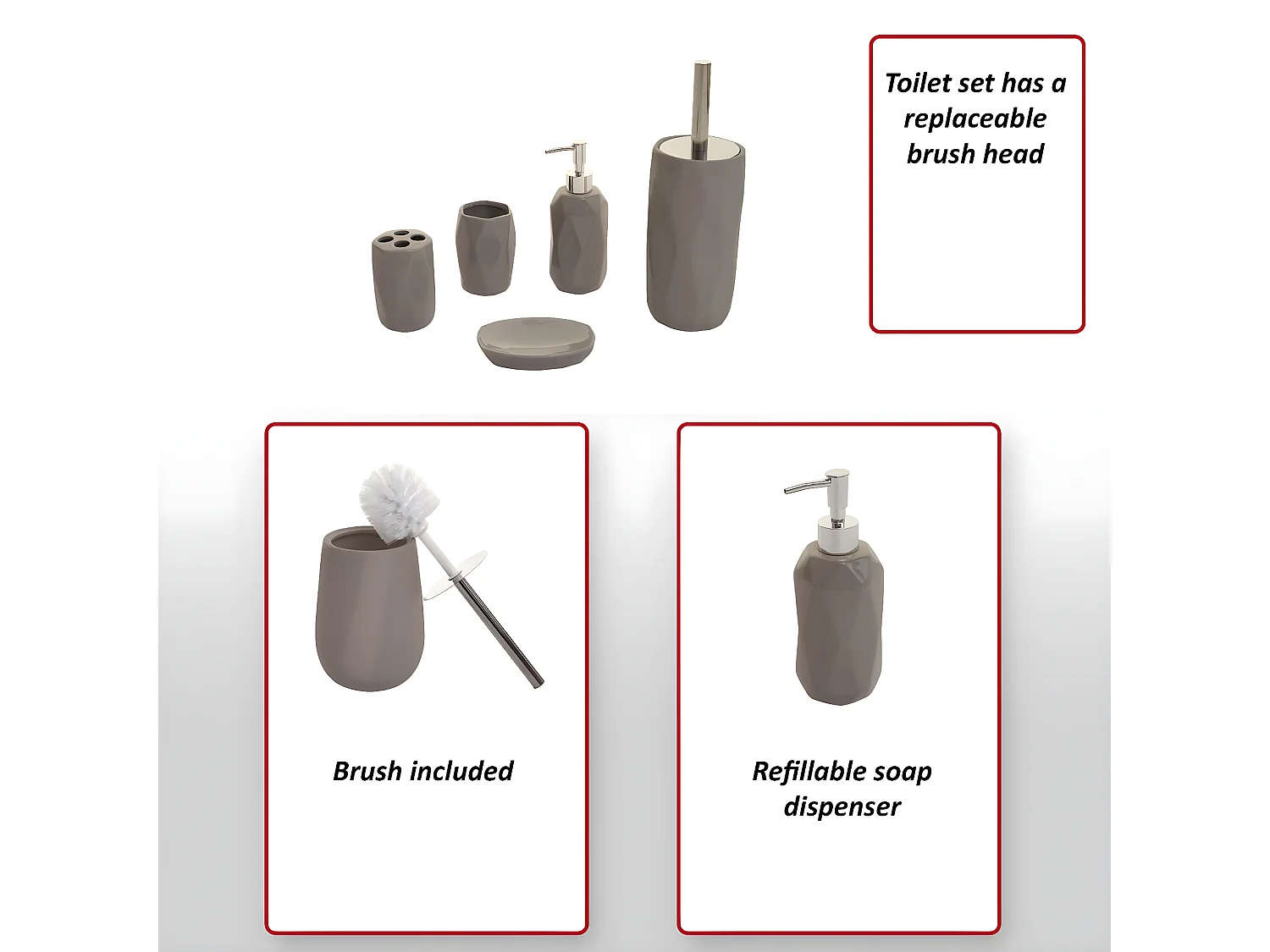 Set de bain 5 pièces MCW-H88,  blanc