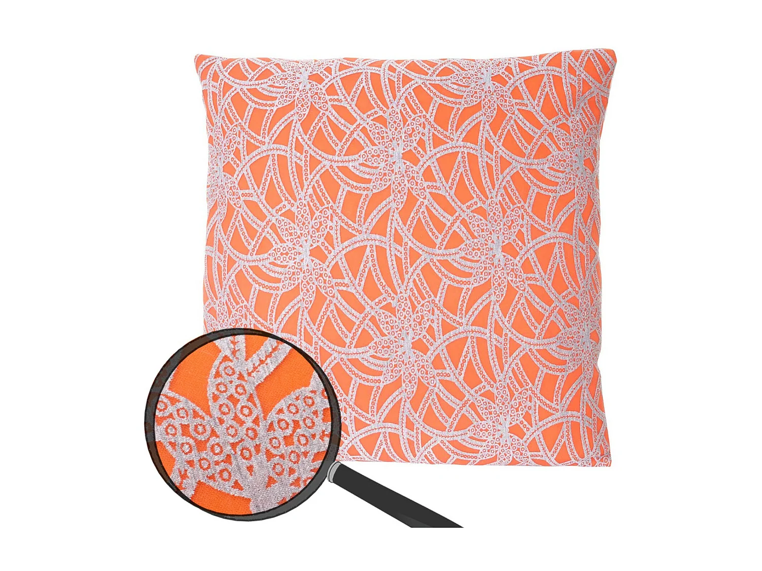Cuscino decorativo imbottito da divano Karo T773 poliestere 45x45cm arancio