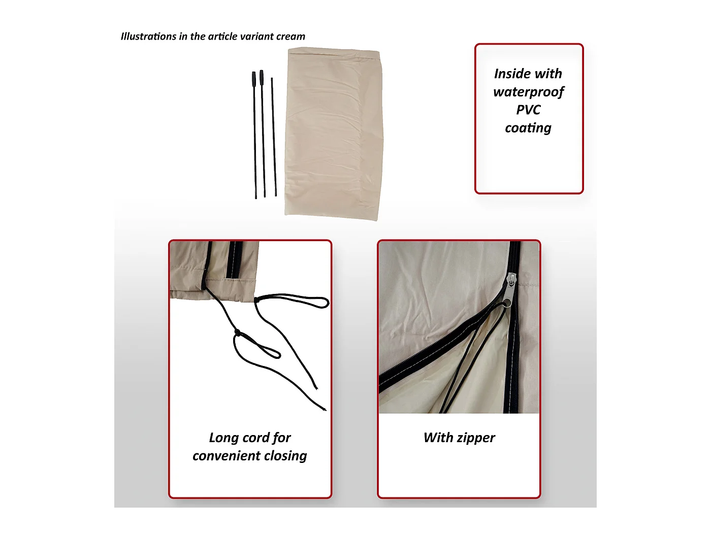 Pokrowiec ochronny MCW na parasol wspornikowy do 4 m,  bordo