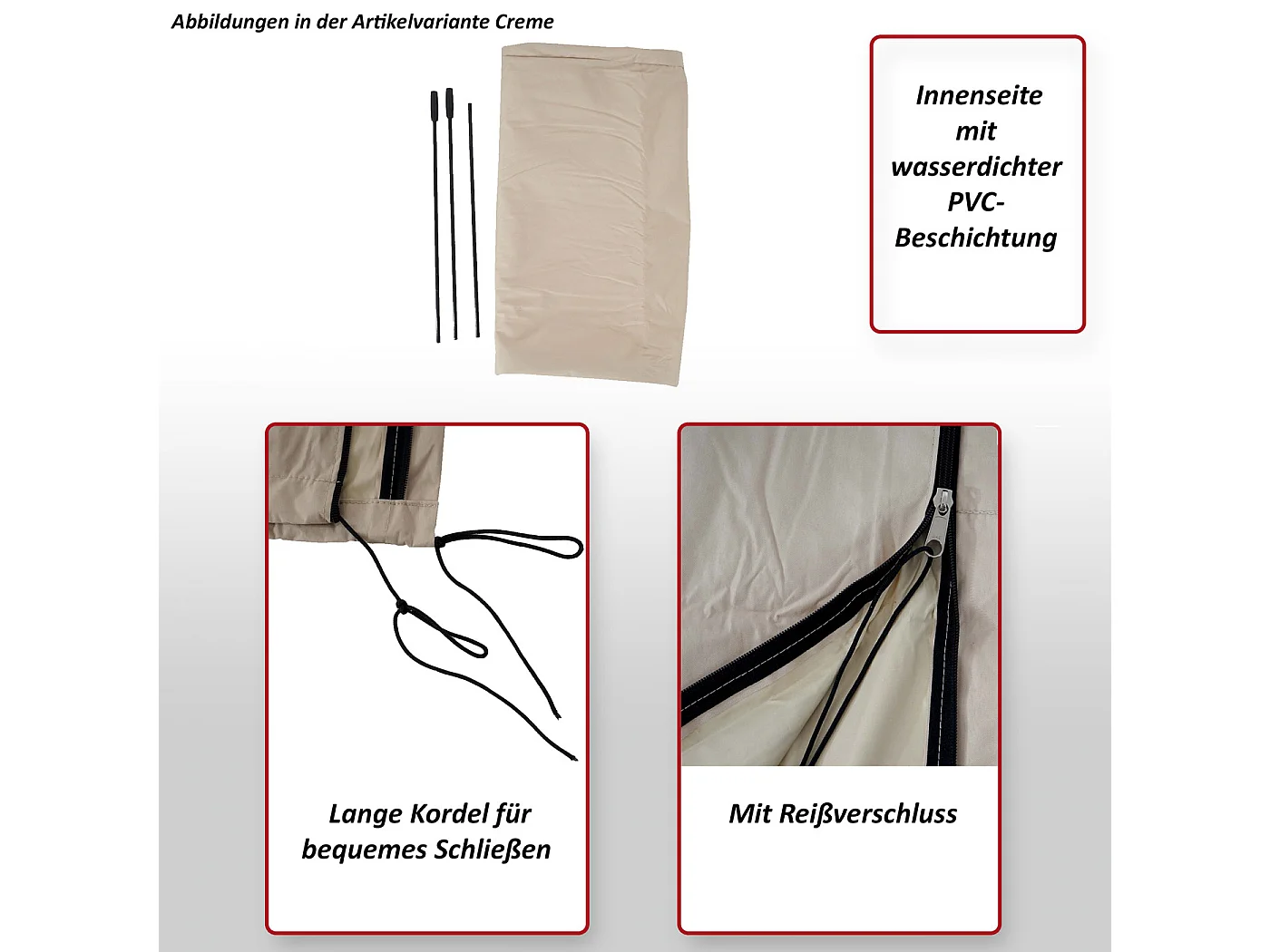 Housse de protection MCW pour parasol jusqu'à 4m,  bordeaux