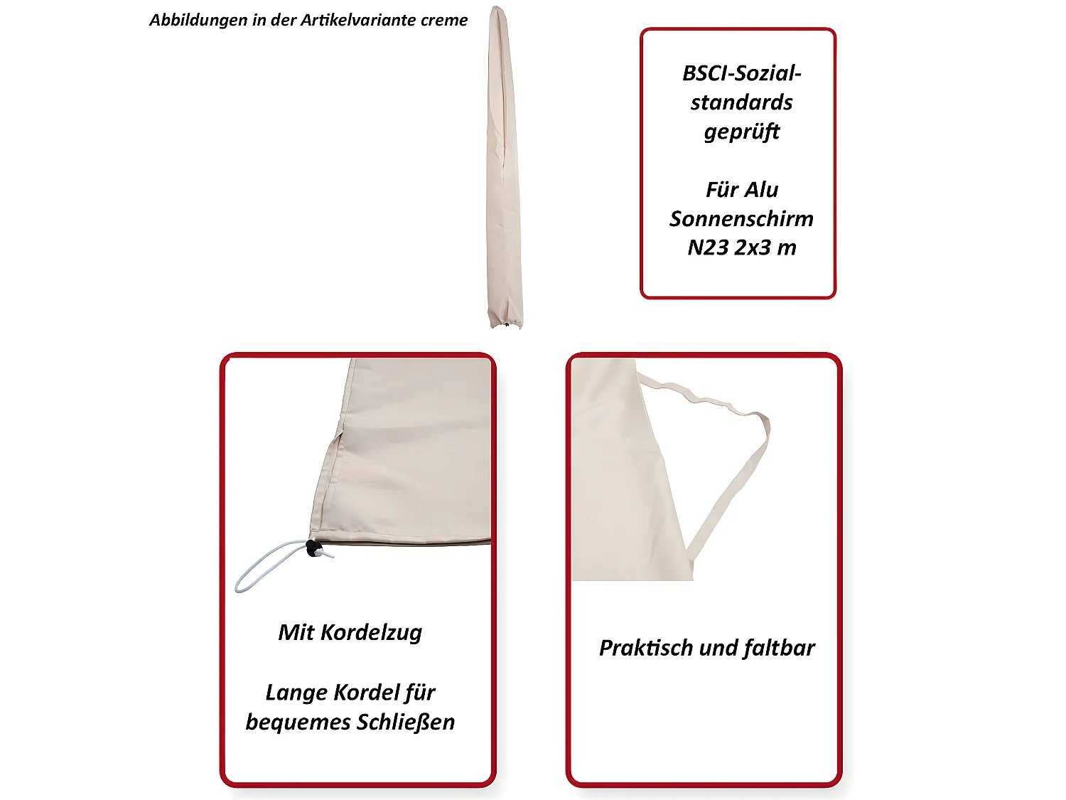 Funda protectora para sombrilla Castellammare,  antracita