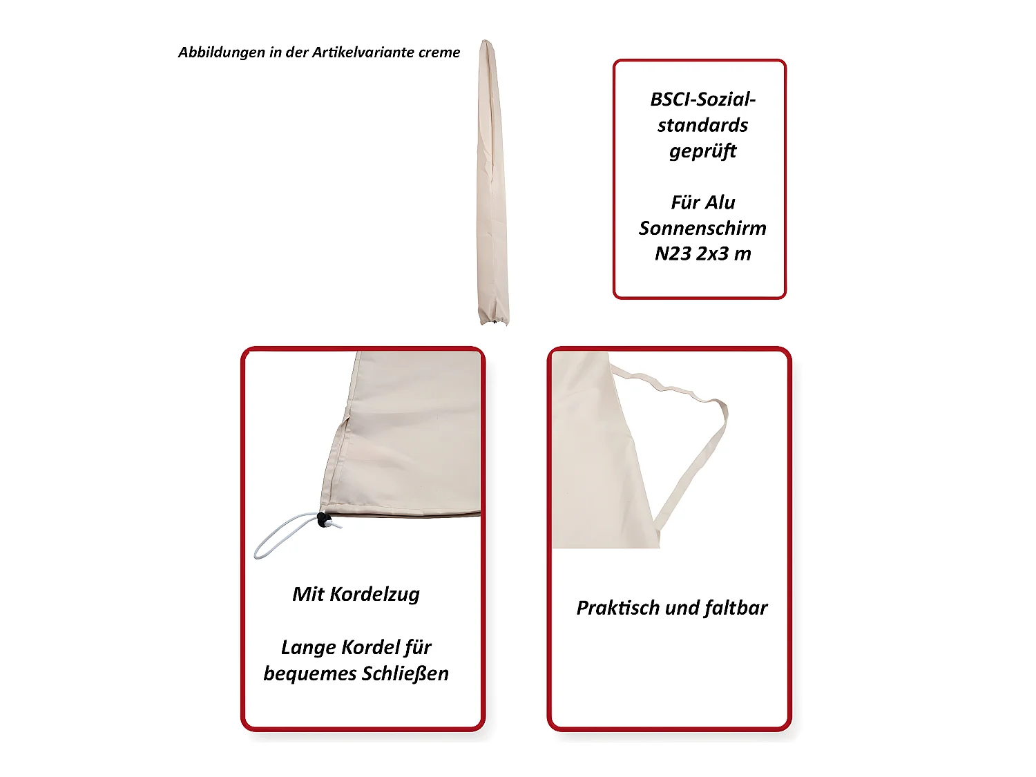 Beschermhoes voor Castellammare parasol,  antraciet