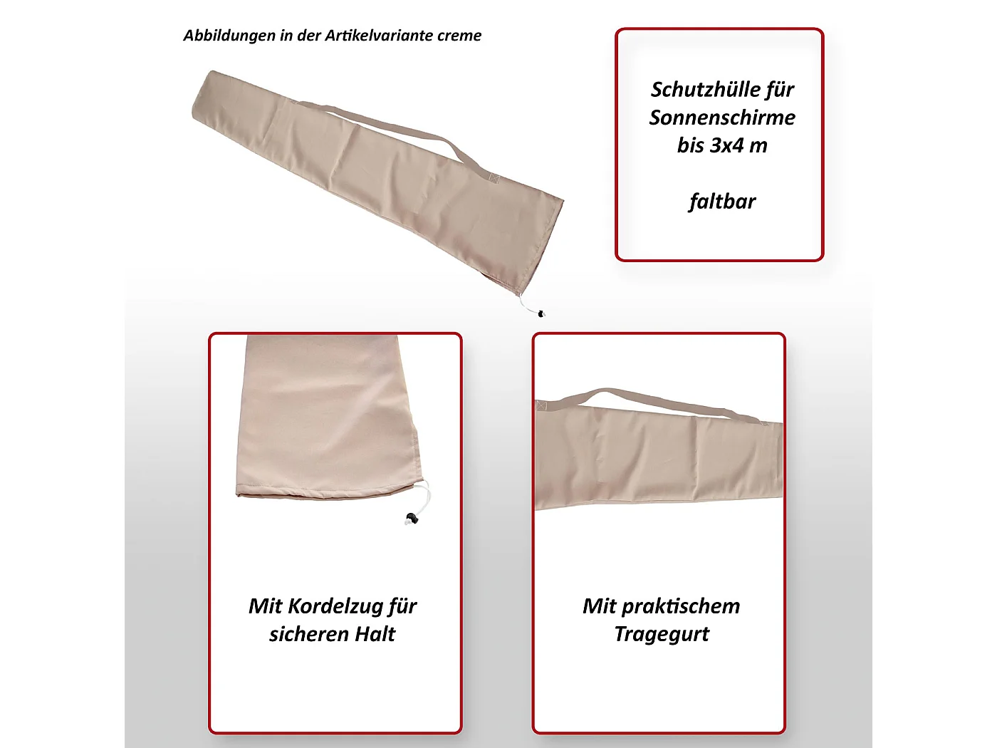 Beschermhoes voor parasol,  antraciet